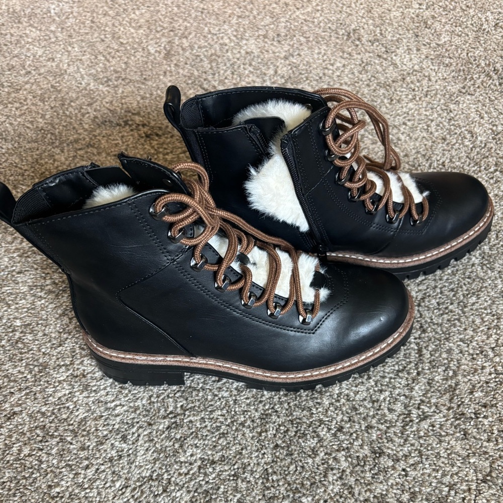 a new day Black and Brown Lace-Up Boots